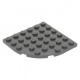 LEGO lapos elem lekerekített sarokkal 6x6, sötétszürke (6003)